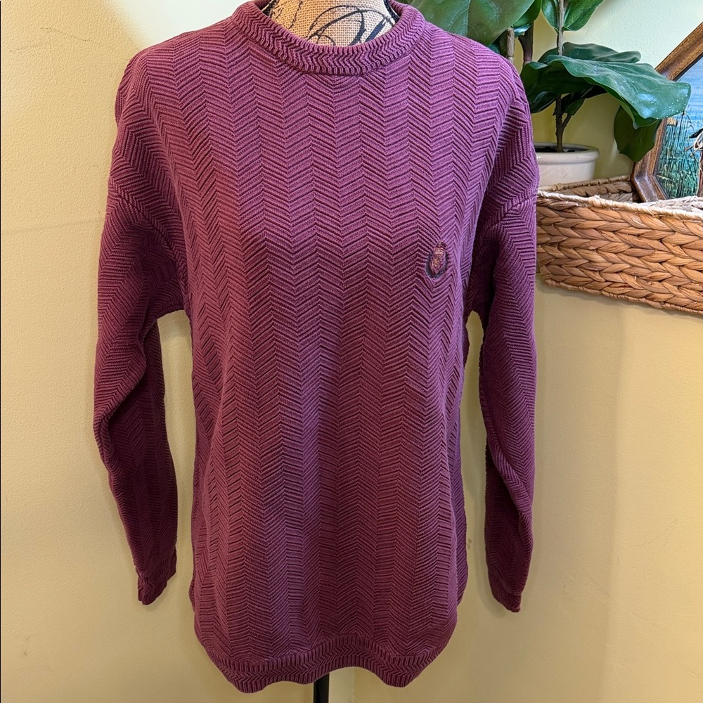 Chaps Men's Crewneck Sweater in Plum